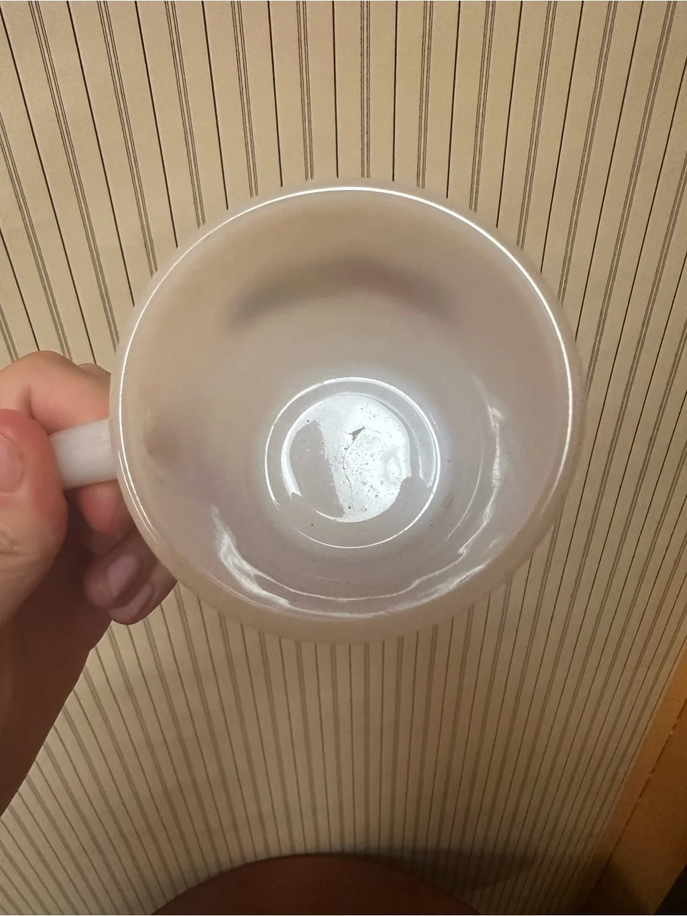 Vintage White Milk Glass Fruit Pattern Mug